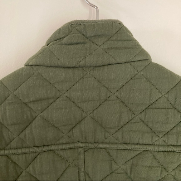 Market & Spruce Olive Quilted Jacket with Gold Buttons and zipper Size XS - Picture 10 of 11